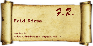 Frid Rózsa névjegykártya